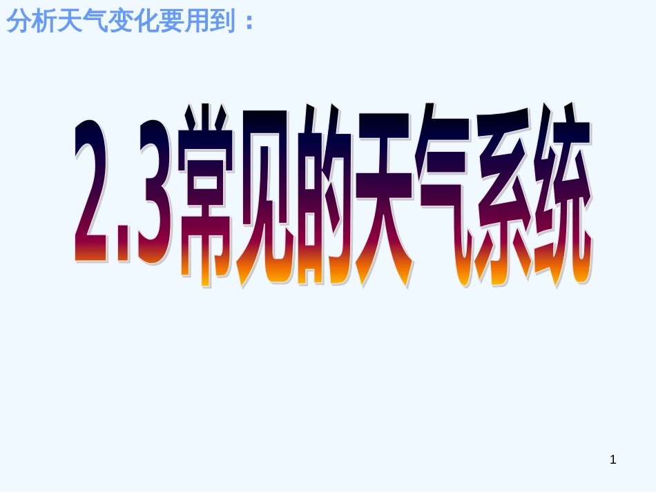 高中地理 2.3 大气环境 课件9 湘教版必修1_第1页