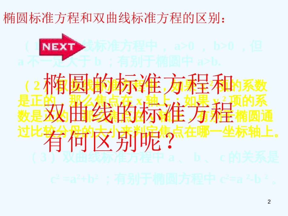 高中数学 双曲线的标准方程和几何性质课件 新人教版选修2-1_第2页