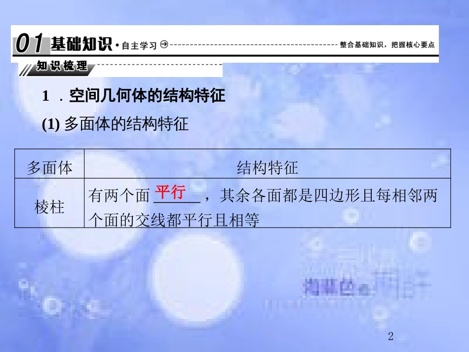 高考数学总复习 8.1 空间几何体的结构特征、三视图和直观图课件 文 新人教B版_第2页