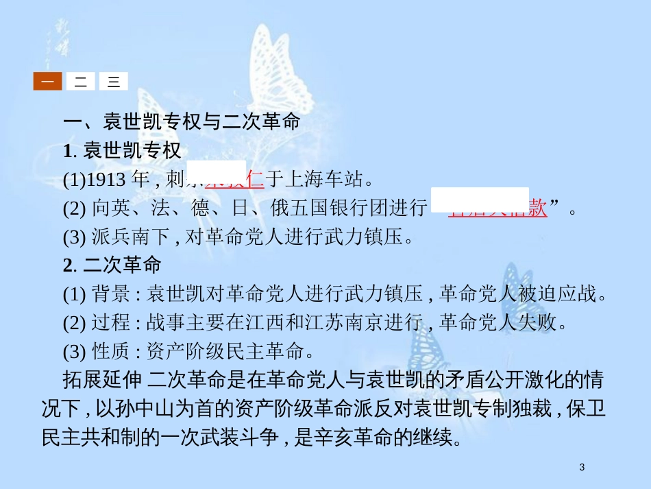 高中历史第六单元近代中国的民主思想与反对专制的斗争6.4反对复辟帝制、维护共和的斗争课件_第3页