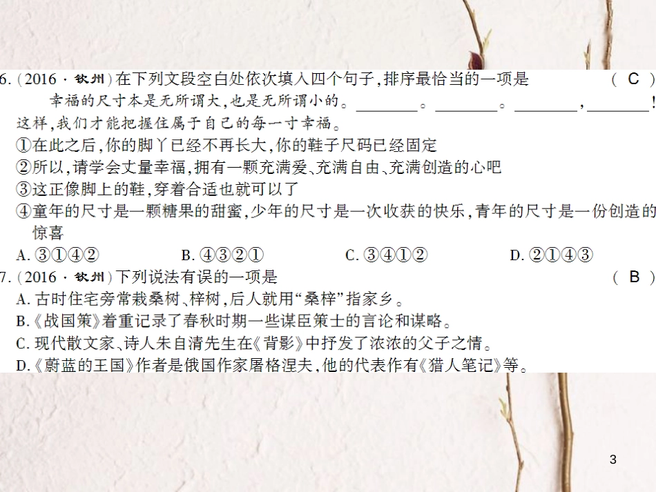 广西北部湾九年级语文上册 第三单元检测试课件 （新版）新人教版_第3页