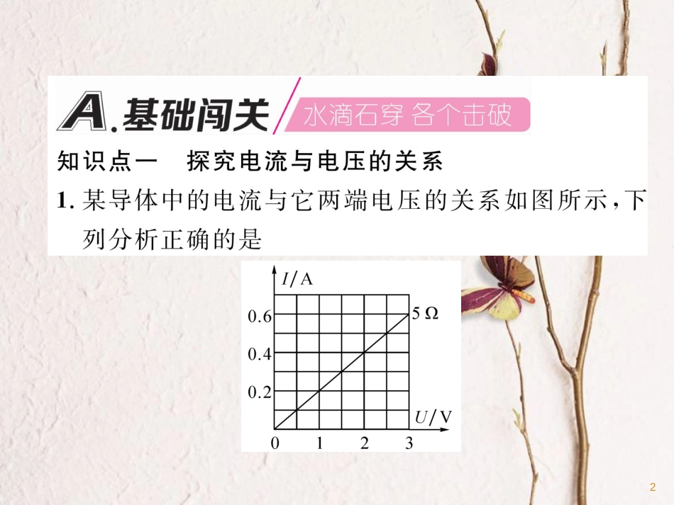 （安徽专版）九年级物理全册第17章第1节电流与电压和电阻的关系课件（新版）新人教版_第2页