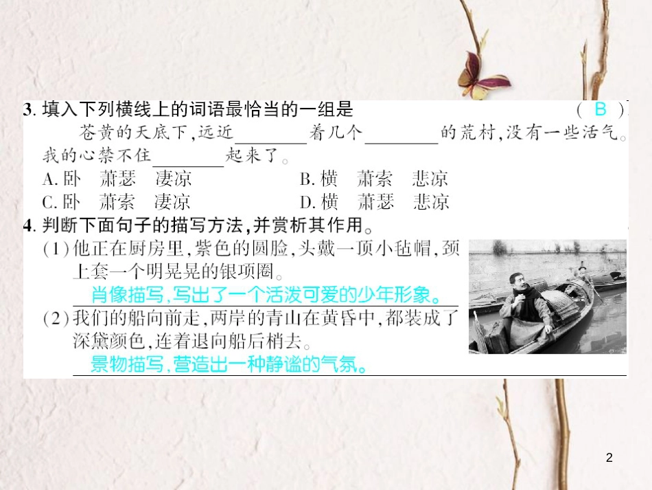 广西北部湾九年级语文上册 第二单元 8 致女儿的信习题课件 （新版）新人教版_第2页