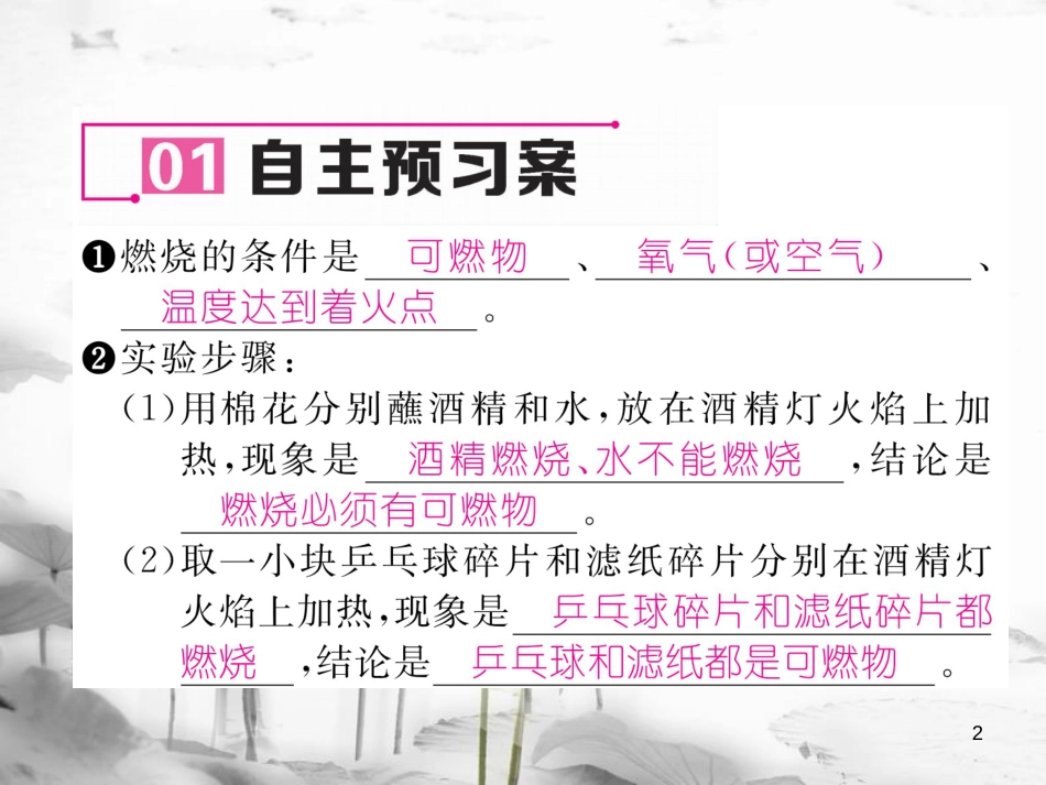 （云南专版）九年级化学上册 第7单元 燃料及其利用 实验活动3 燃烧的条件习题课件 （新版）新人教版_第2页