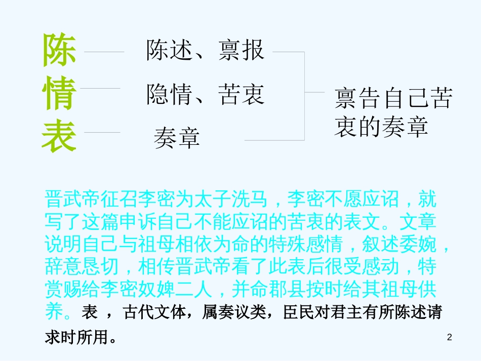 高中语文 5.19《陈情表》课件（4） 沪教版第五册_第2页