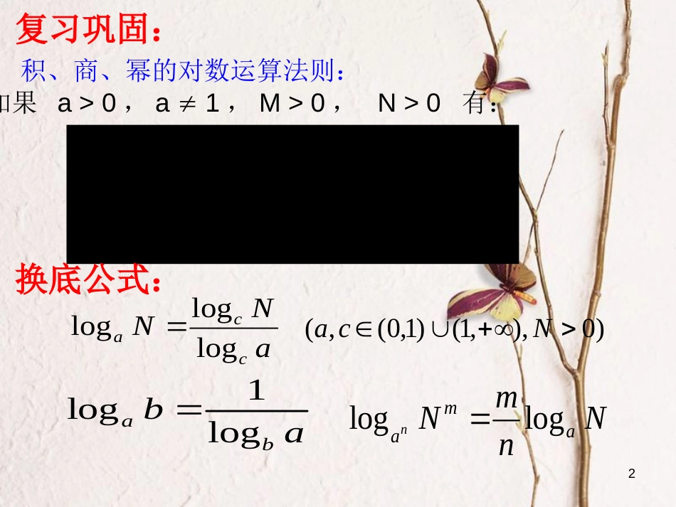 江苏省宿迁市高中数学 第三章 函数的应用 3.2 对数函数 4 综合运算课件 苏教版必修1_第2页