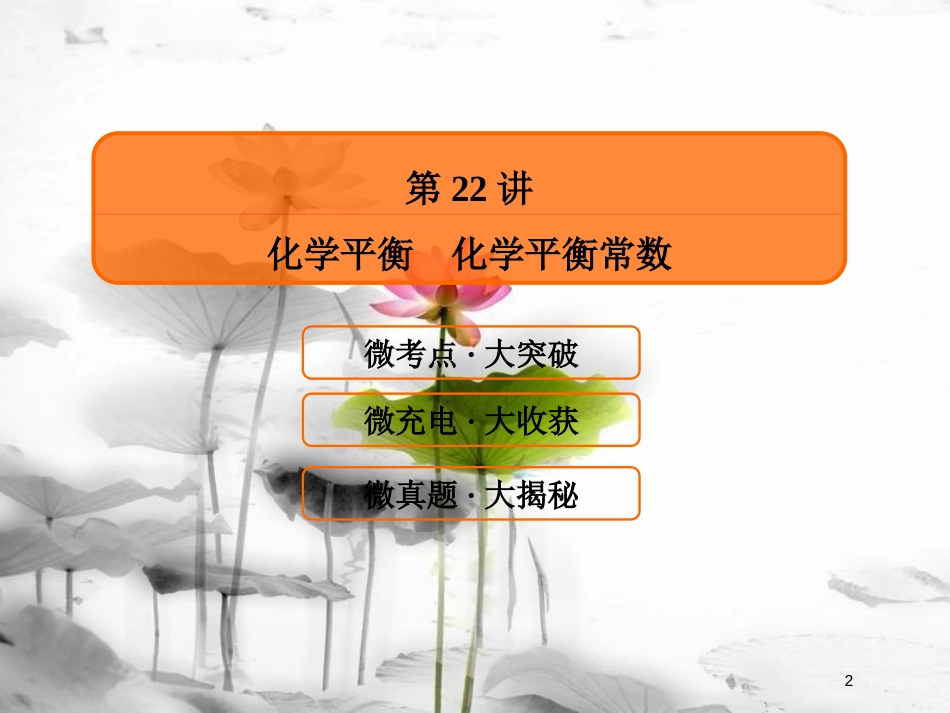 （新课标）高考化学大一轮复习22化学平衡化学平衡常数课件新人教版_第2页