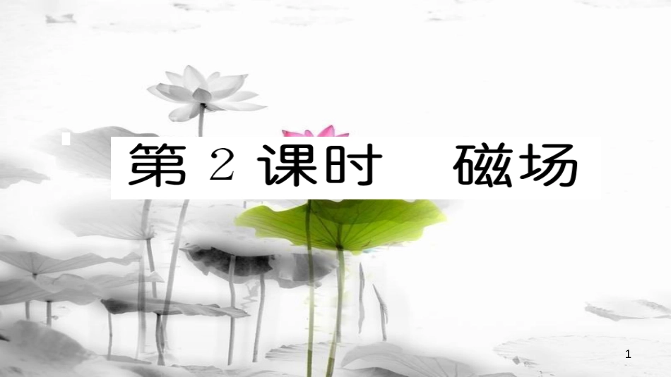 （毕节专版）九年级物理全册第20章第1节磁现象磁场（第2课时磁场）作业课件（新版）新人教版_第1页