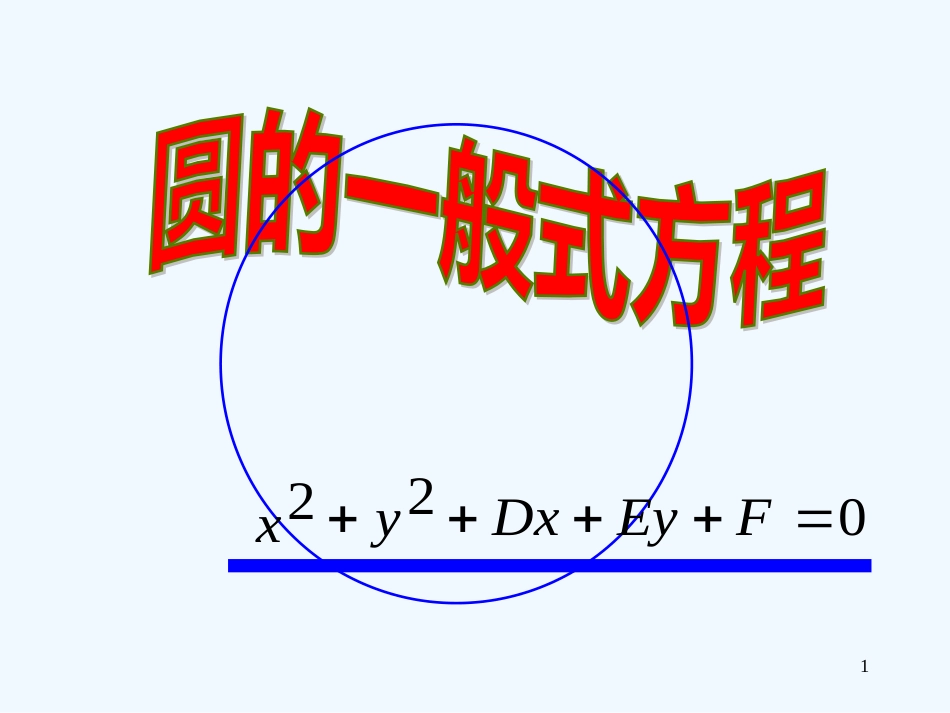 高中数学 2.2.1圆的一般式方程课件 苏教版必修2_第1页