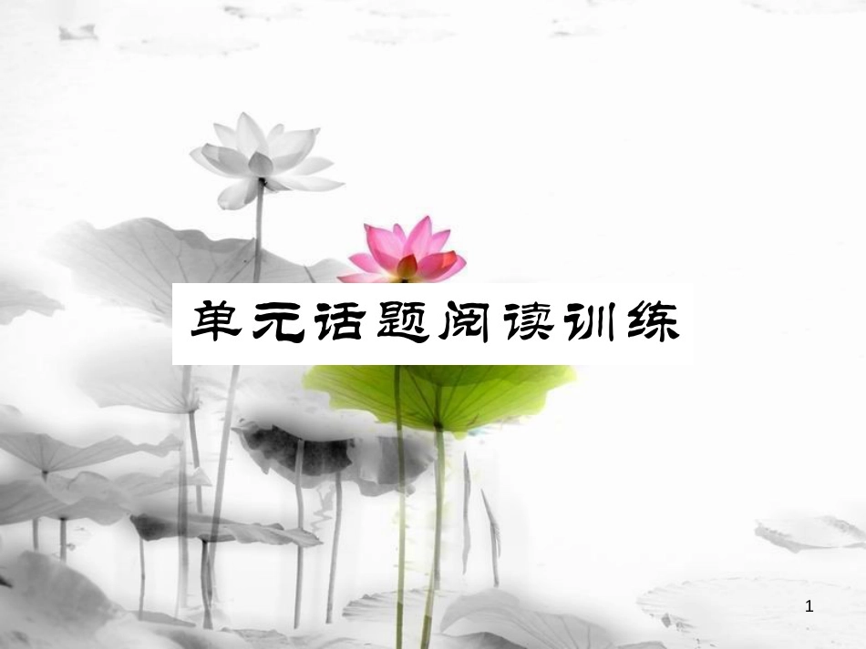 （浙江专版）七年级英语上册 Unit 3 Is this your pencil话题阅读训练课件 （新版）人教新目标版_第1页