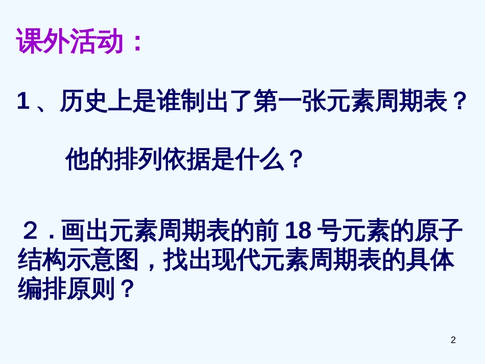 高中化学《元素周期表》课件62 新人教版必修2_第2页
