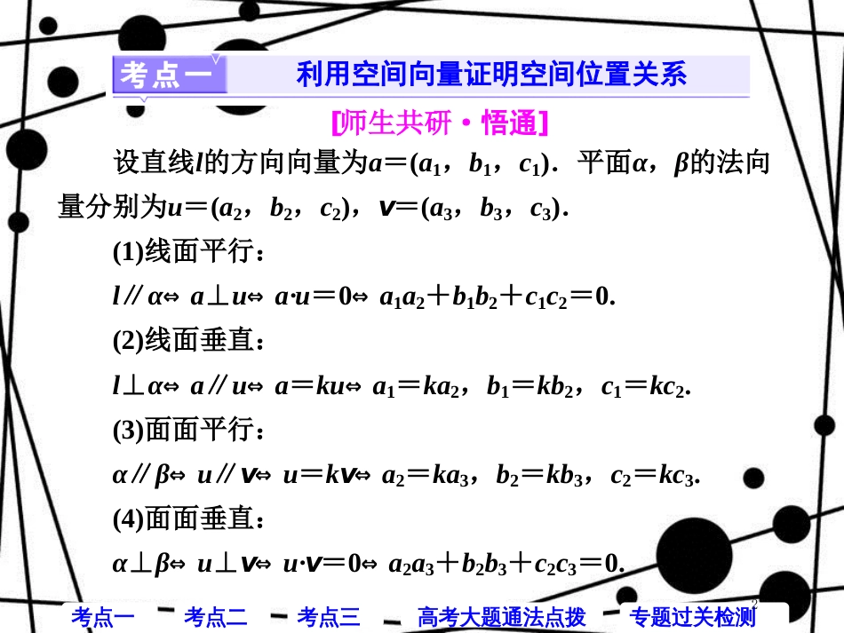 高考数学二轮复习 第一部分 层级二 保分专题（七）立体几何中的向量方法课件 理_第2页