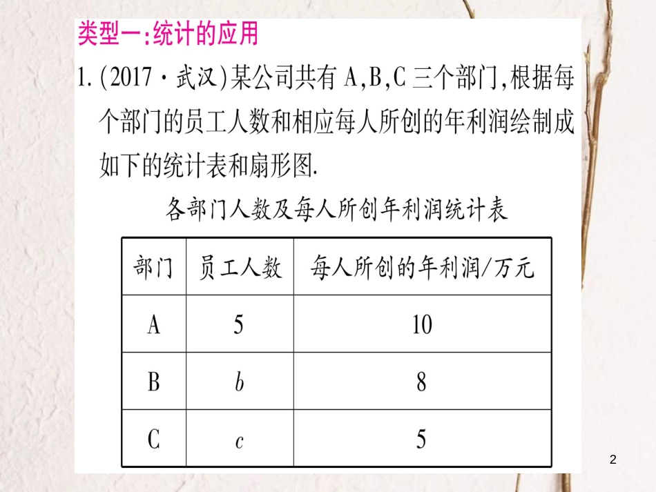 （安徽专版）中考数学总复习第二轮中档题突破专项突破7统计与概率课件_第2页