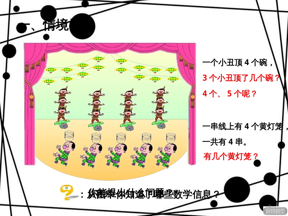 二年级数学上册 第二单元 信息窗3 第2课时4的乘法口诀及应用课件 青岛版_第2页