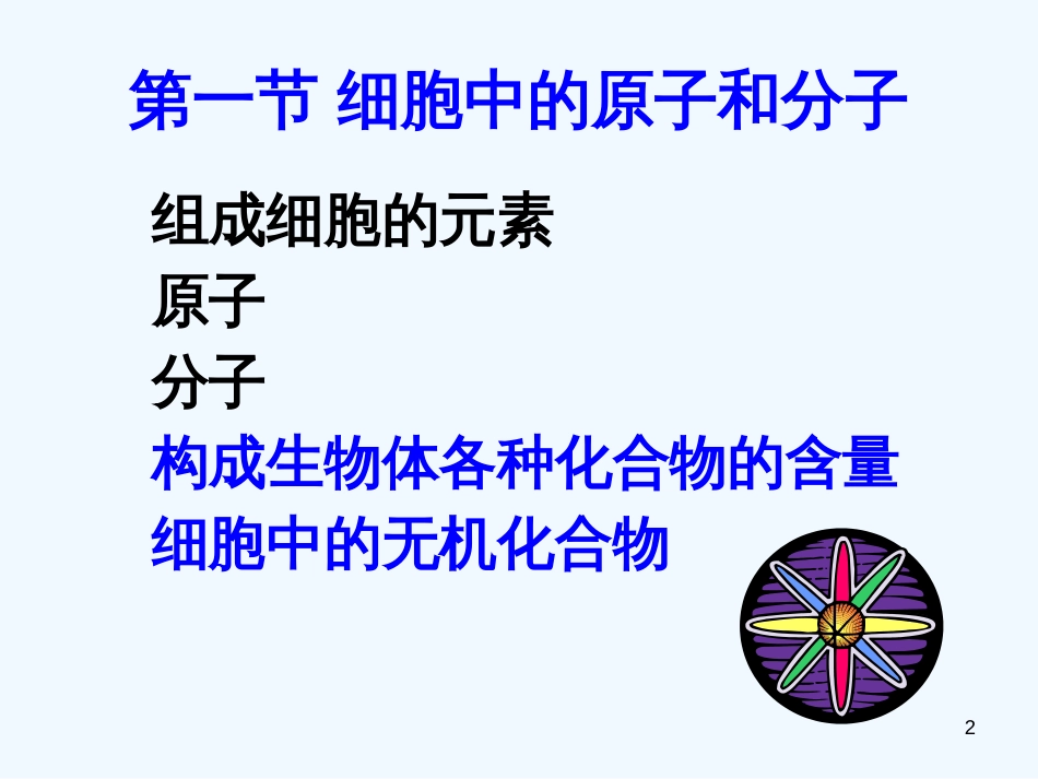高中生物 2.1《细胞中的原子和分子》课件 苏教版必修1_第2页