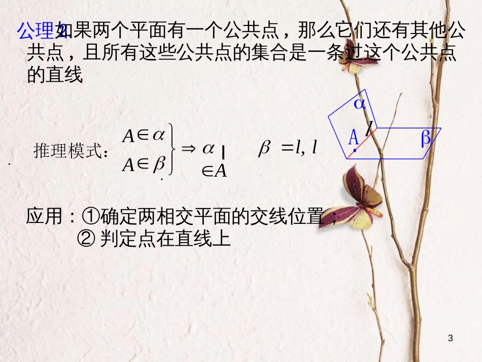 江苏省宿迁市高中数学 第1章 立体几何初步 1.2.1 平面的基本性质2课件 苏教版必修2_第3页