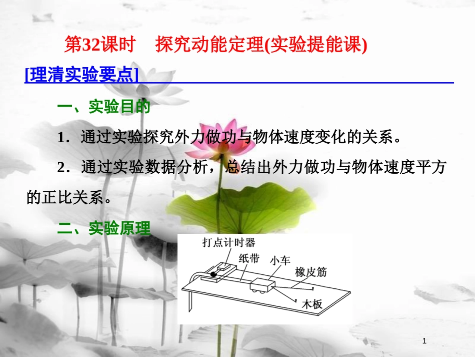 （新课标）高考物理总复习 第六章 能量与动量 第32课时 探究动能定理（实验提能课）课件_第1页