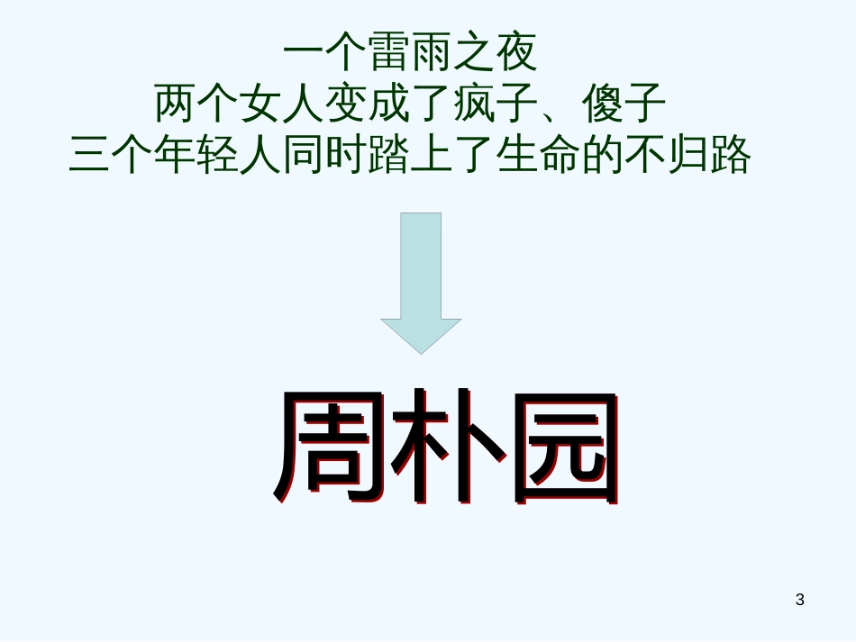 高中语文最新教学资料 《雷雨》课件 新人教版必修4_第3页