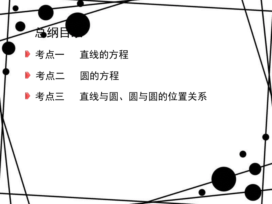 高三数学二轮复习 第一篇 专题突破 专题六 解析几何 第1讲 直线与圆课件 理_第3页