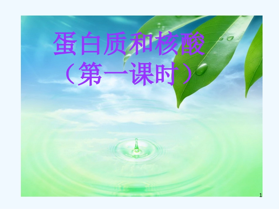 高中化学 《蛋白质和核酸》课件3 新人教版选修5_第1页