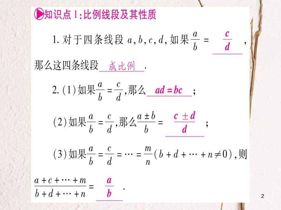 （湖南专版）中考数学总复习第一轮考点系统复习第4章三角形第5节相似三角形课件_第2页
