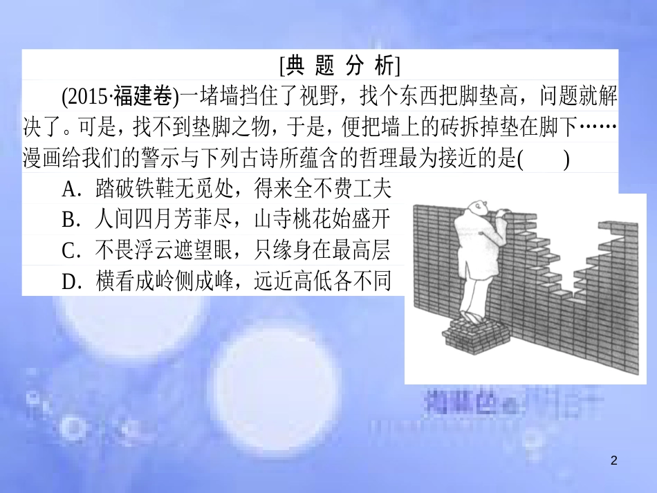 高三政治一轮复习 题型方法 4 漫画类选择题课件_第2页