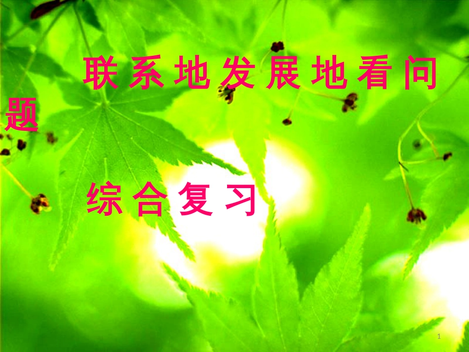 高中政治 《联系地发展地看问题》复习课件 新人教版必修4_第1页