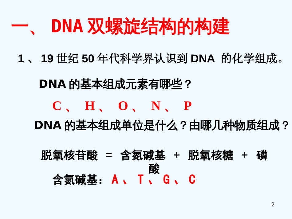 高中生物 第3章 第二节 DNA分子的结构课件 新人教版必修2_第2页