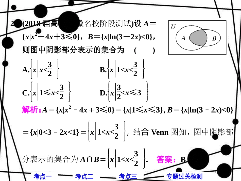 高考数学二轮复习 第一部分 层级一 45分的基础送分 专题（一）集合与常用逻辑用语课件 文_第3页