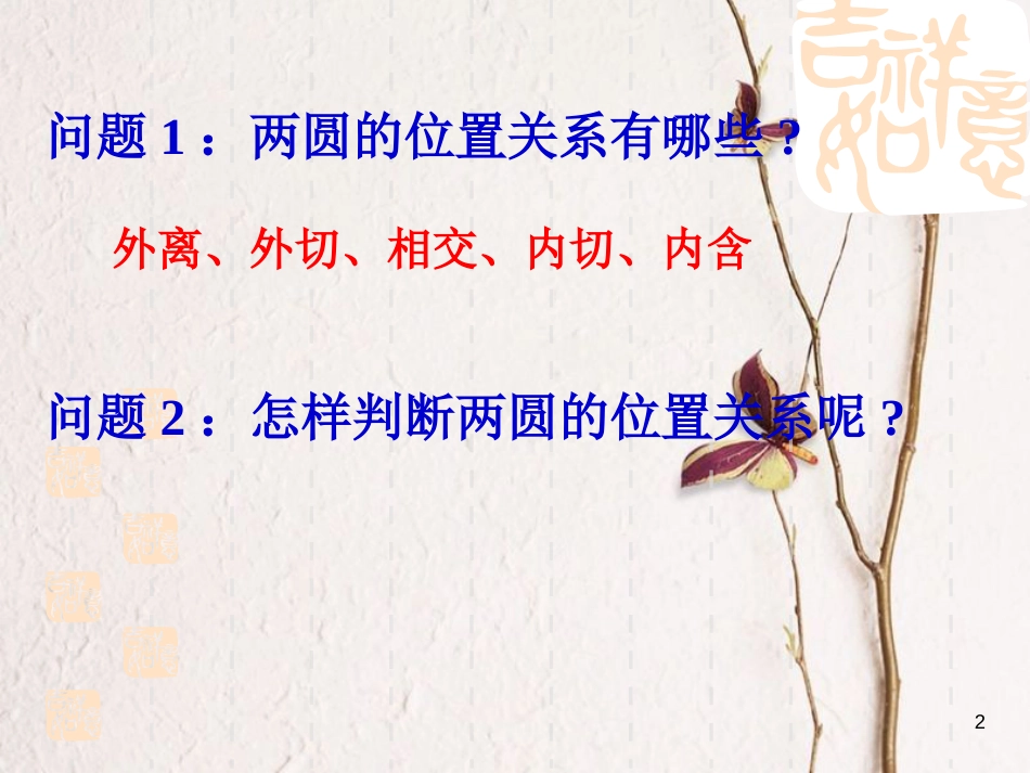 江苏省宿迁市高中数学 第2章 平面解析几何初步 2.2.3 圆与圆的位置关系2课件 苏教版必修2_第2页