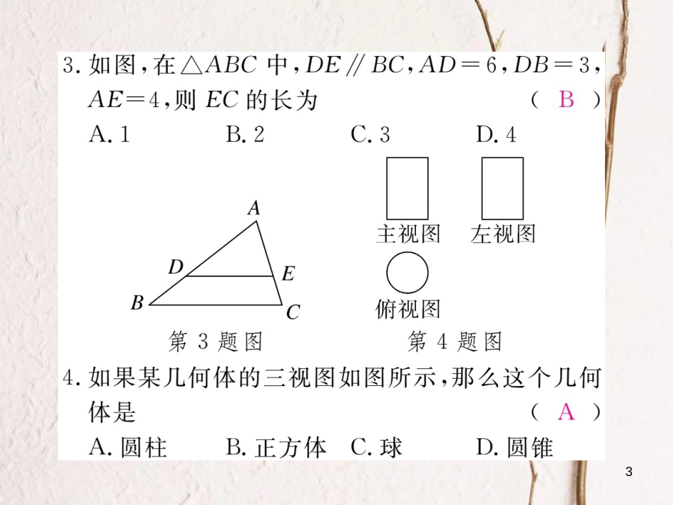 （河南专版）九年级数学上册期末检测卷习题讲评课件（新版）北师大版_第3页