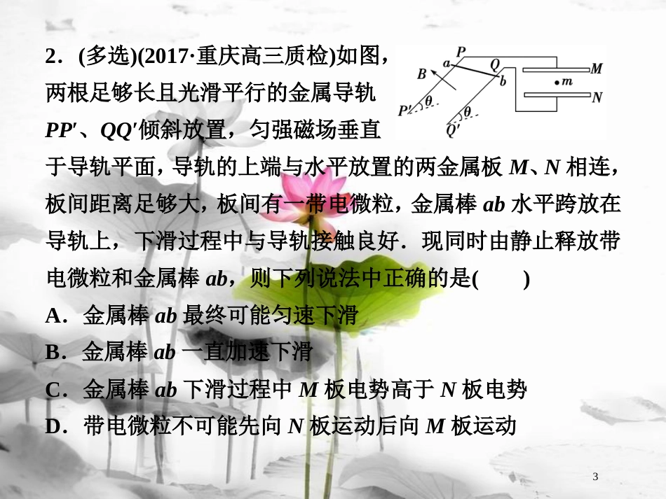 （新课标）高考物理一轮复习第十章电磁感应第四节电磁感应中的动力学和能量问题随堂达标巩固落实课件_第3页