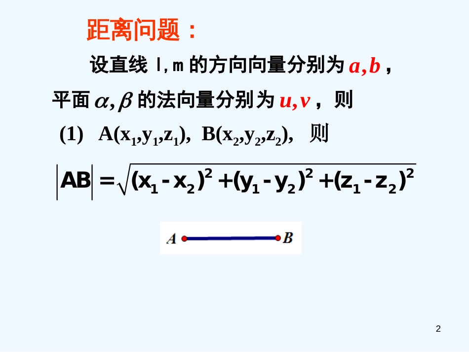 高中数学 3.2.5立体几何中的向量方法—距离问题课件 新人教A版选修2-1_第2页