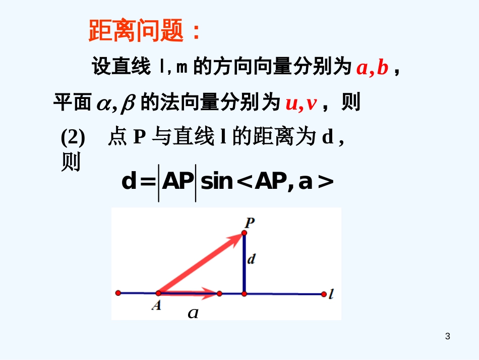 高中数学 3.2.5立体几何中的向量方法—距离问题课件 新人教A版选修2-1_第3页