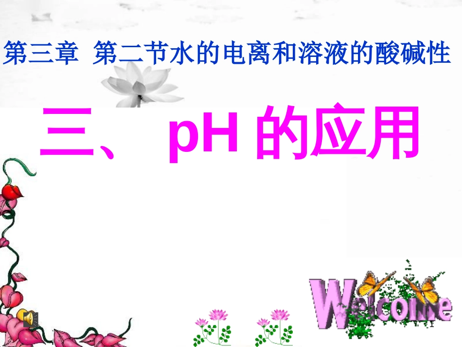高中化学 第3章 水溶液中的离子平衡 第二节 水的电离和溶液的酸碱性（第3课时）课件 新人教版选修4_第1页