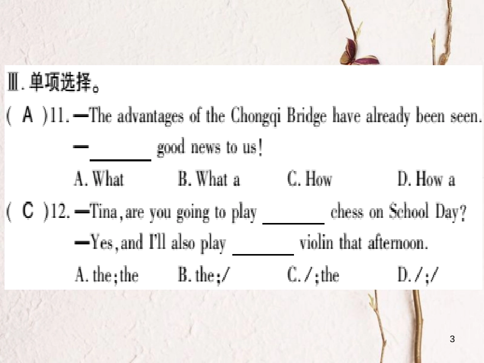 广西北部湾八年级英语上册 Module 11 Way of life Unit 1 In China ,we open a gift later习题课件 （新版）外研版_第3页