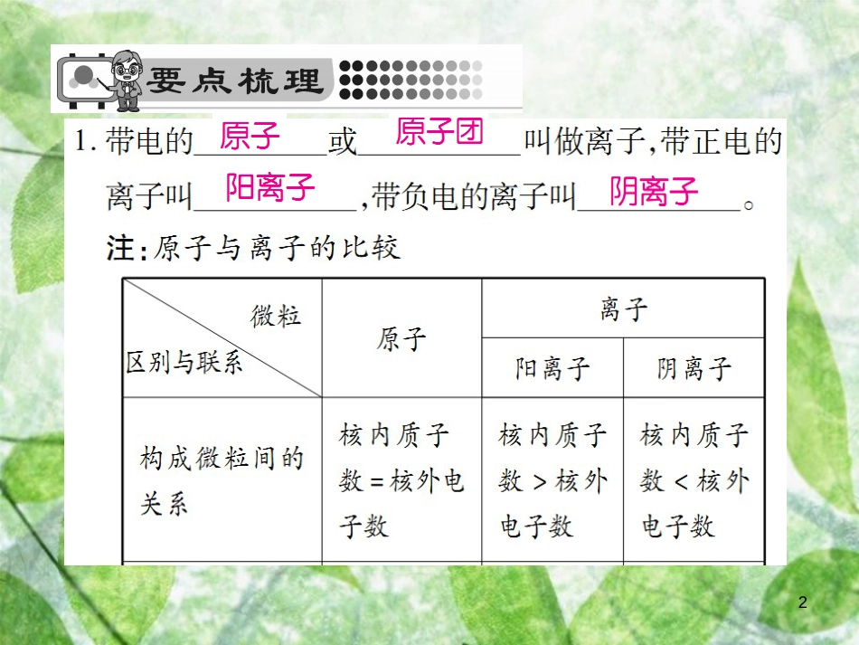 九年级化学上册 第三单元 物质构成的奥秘 课题2 原子的结构 第2课时 离子与相对原子质量优质课件 （新版）新人教版_第2页