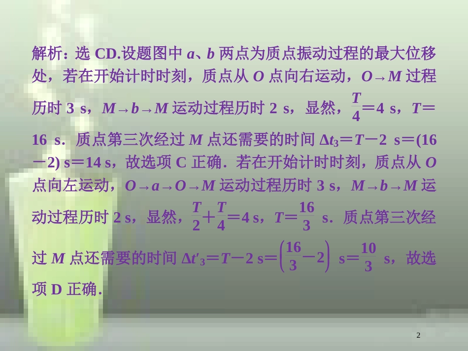 高考物理一轮复习 第十四章 机械振动与机械波光电磁波与相对论 第一节 机械振动课后检测能力提升优质课件_第2页