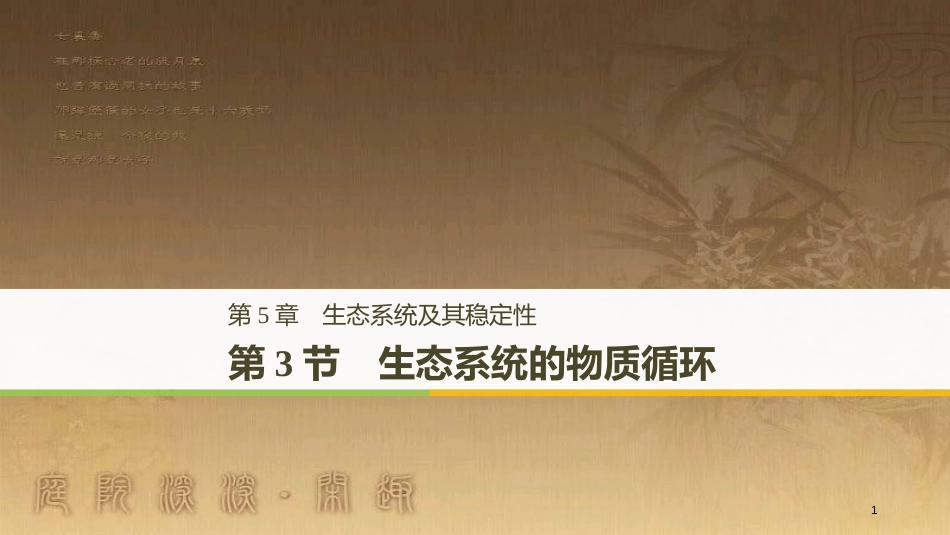 高中生物 第5章 生态系统及其稳定性 5.3 生态系统的物质循环优质课件 新人教版必修3_第1页