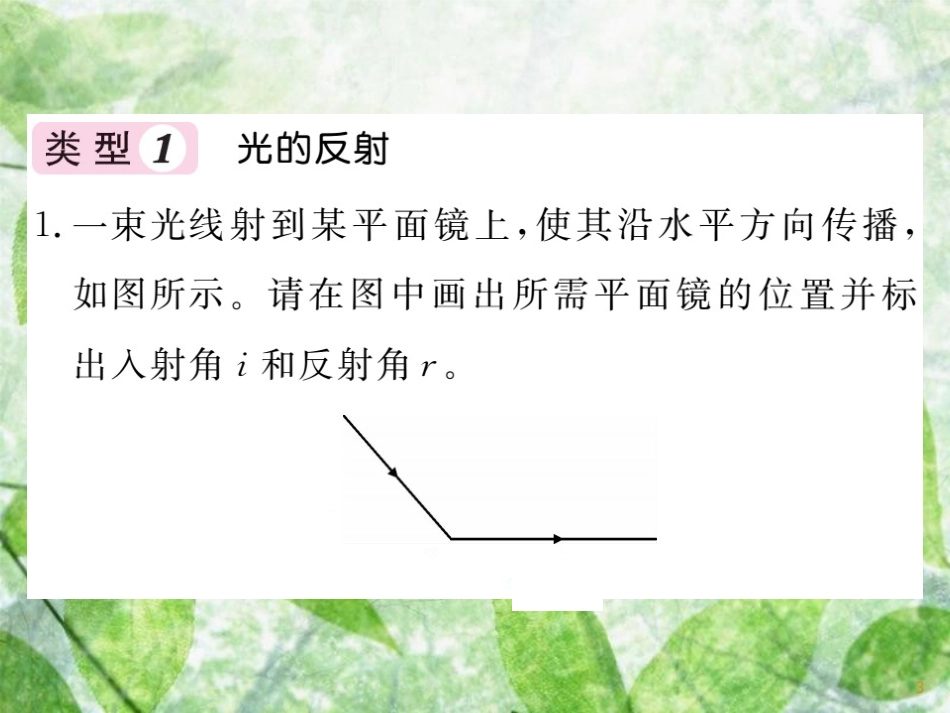 八年级物理上册 专题训练三 光学作图习题优质课件 （新版）教科版_第3页