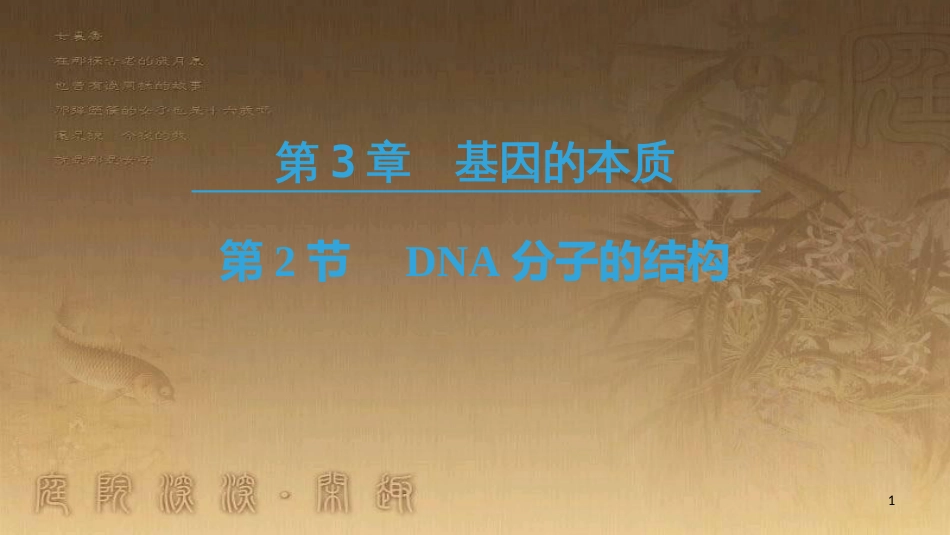 高中生物 第三章 基因的本质 第2节 DNA分子的结构优质课件 新人教版必修2_第1页