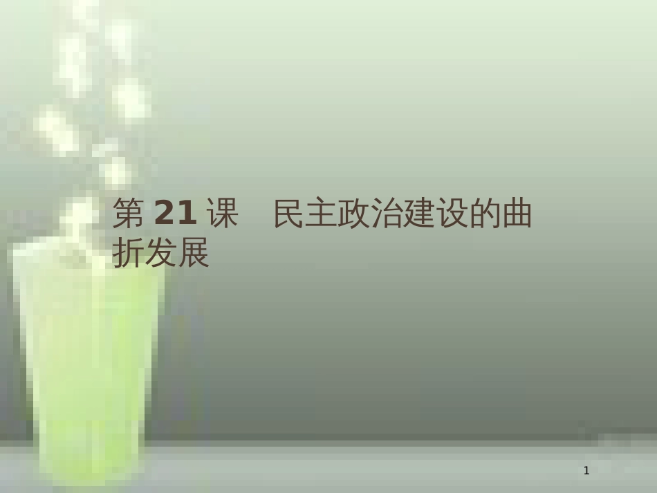 高中历史 第六单元 现代中国的政治建设与祖国统一 21 民主政治建设的曲折发展优质课件 新人教版必修1_第1页