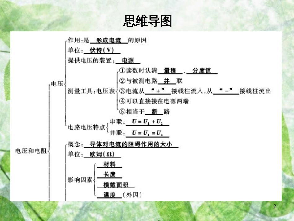 九年级物理全册 第十六章 电压 电阻复习习题优质课件 （新版）新人教版_第2页