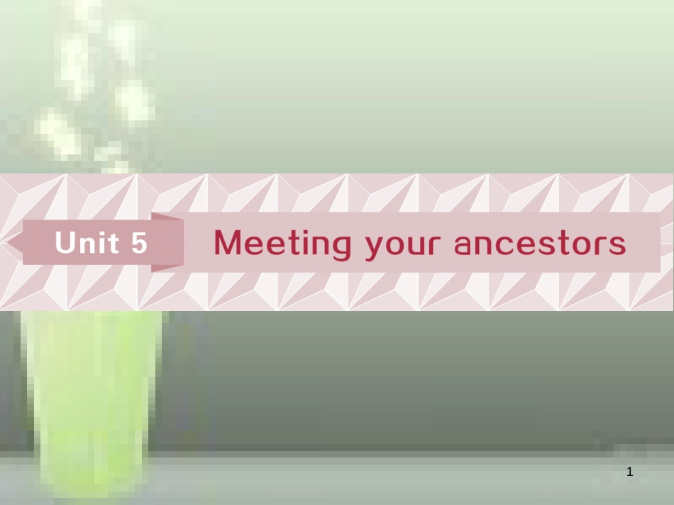 高考英语一轮复习 第一部分 基础考点聚焦 Unit 5 Meeting your ancestors优质课件 新人教版选修8_第1页
