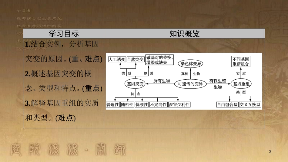 高中生物 第五章 基因突变及其他变异 第1节 基因突变和基因重组优质课件 新人教版必修2_第2页