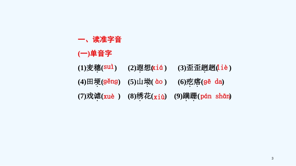 七年级语文下册 第一单元 2《拣麦穗》基础知识优质课件1 冀教版_第3页