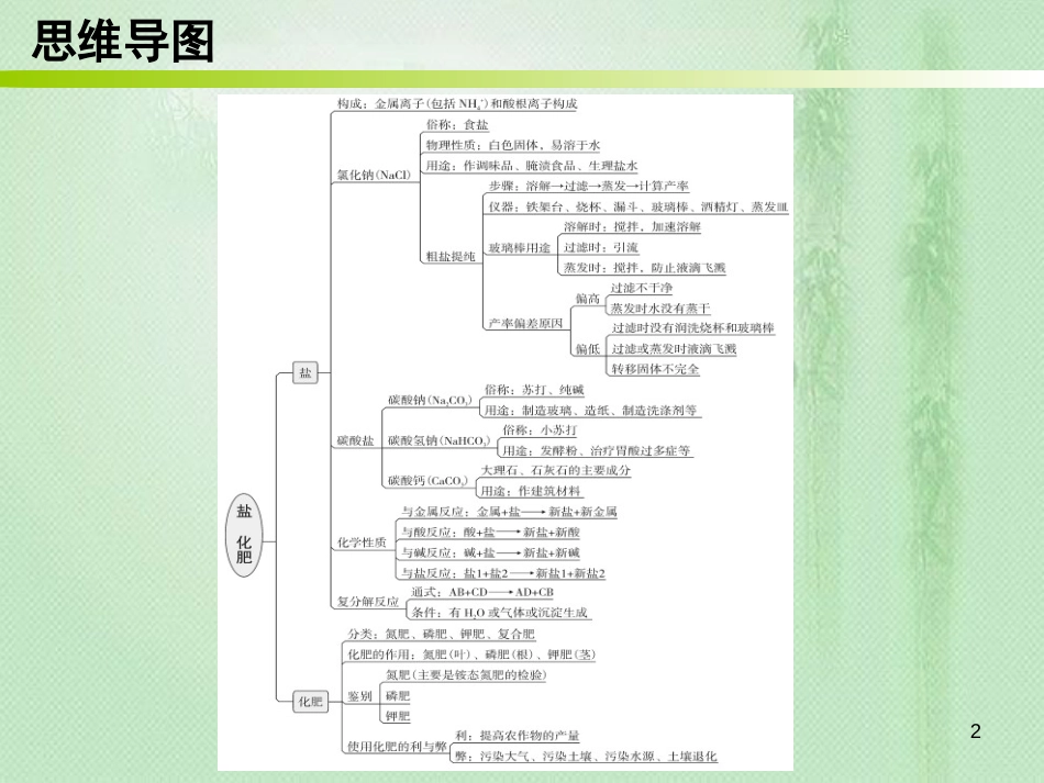 九年级化学下册 期末复习精炼 第十一单元 盐 化肥 专题一 本章知识梳理优质课件 （新版）新人教版_第2页