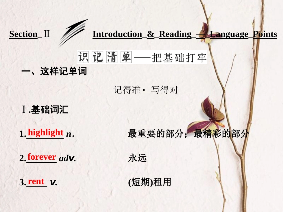 高中英语 Module 2 Highlights of My Senior Year Section Ⅱ Introduction &amp; Reading-Language Points课件 外研版选修7[共28页][共28页]_第1页