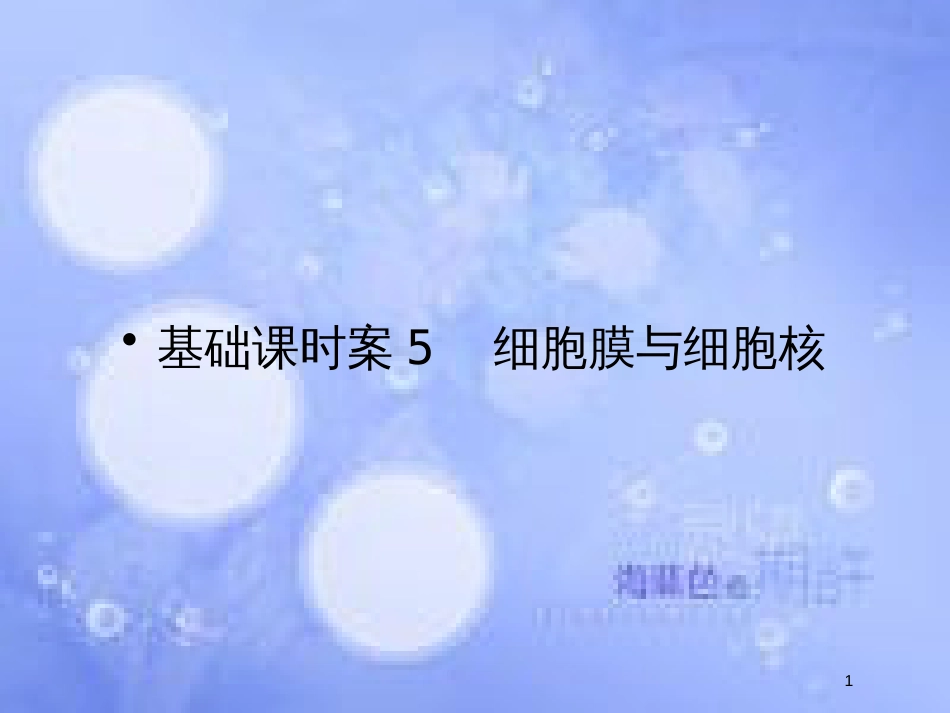 高考生物一轮复习 第2单元 细胞的基本结构与物质运输5课件 苏教版必修1_第1页