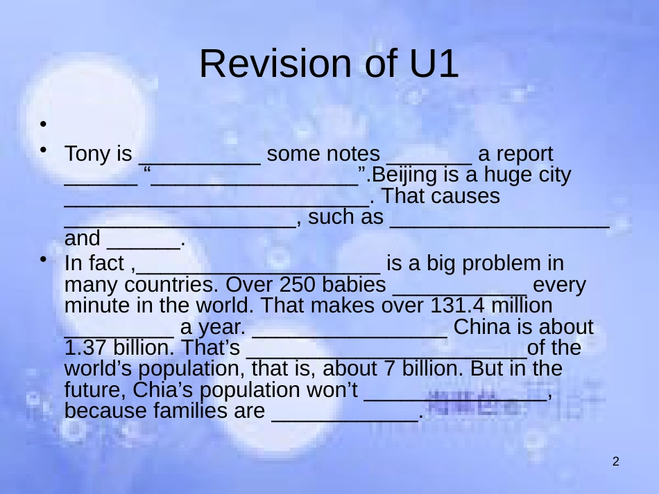 八年级英语上册 Module 9 Population Unit 3 Language in use课件1 （新版）外研版_第2页